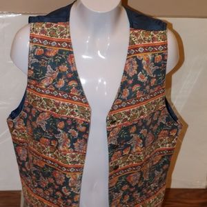 Ladies Flora Button Vest Lizwear Medium Blue